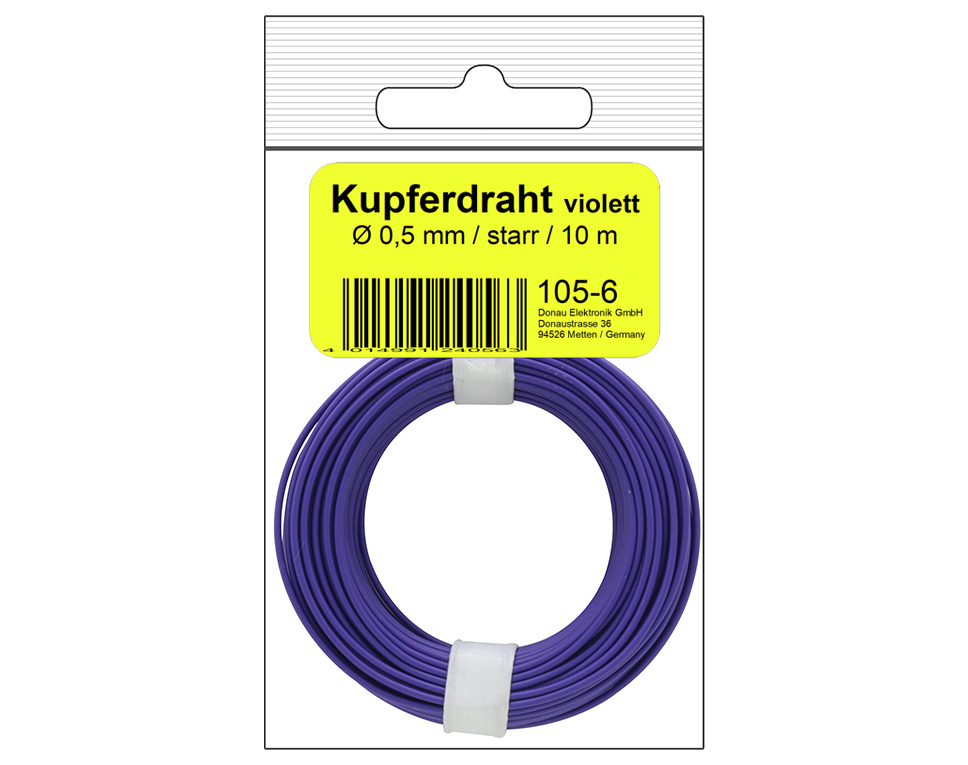 DONAU 105-6SB - Fil de cuivre intercalaire 0,5 mm / 10 m violet - en sachet SB  