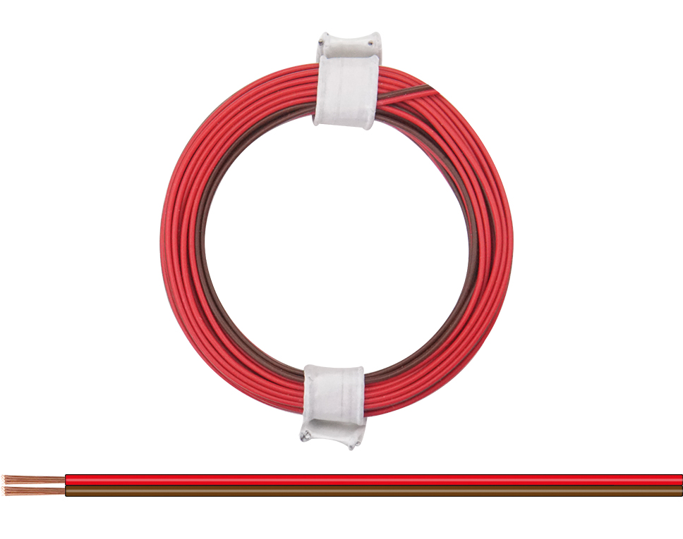 DONAU 114-08 - Toron jumelé 0,08 mm² / 5 m rouge-brun  