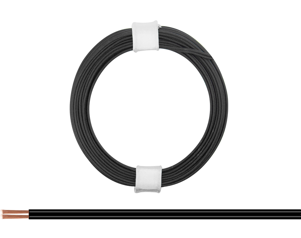 DONAU 114-11 - Toron jumelé 0,08 mm² / 5 m noir-noir  