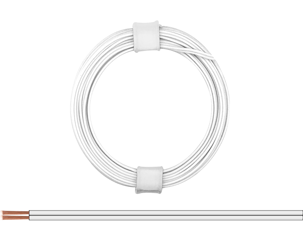 DONAU 114-55 - Toron jumelé 0,08 mm² / 5 m blanc-blanc  