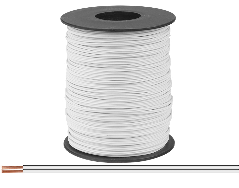 DONAU 114-55-100 - Toron jumelé 0,08 mm² / 100 m blanc-blanc  