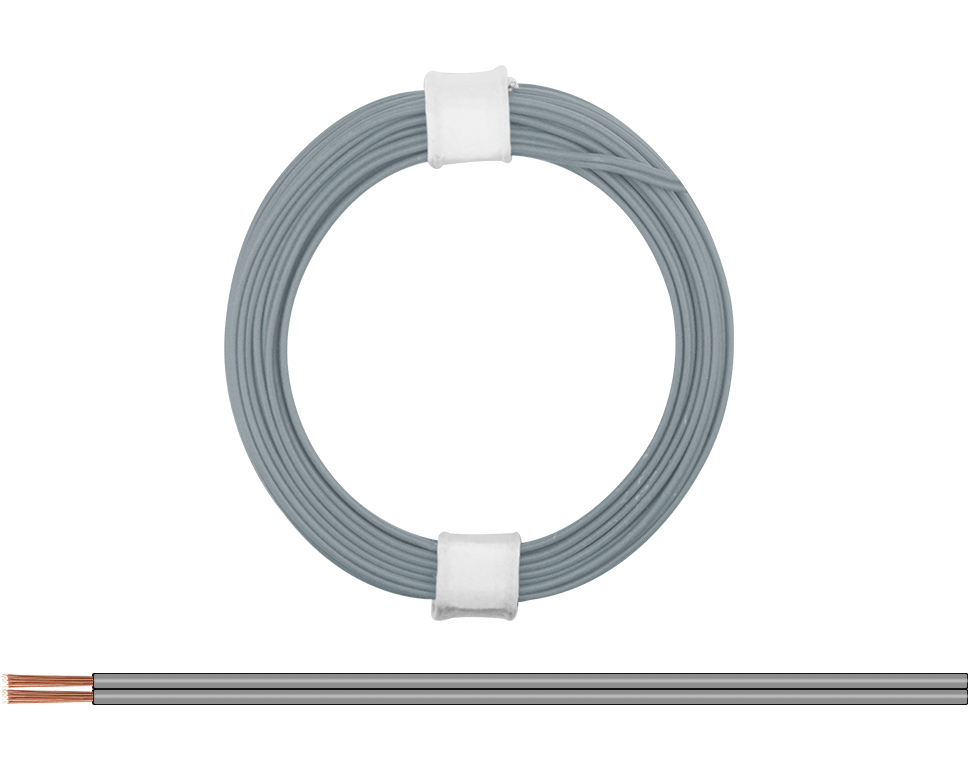 DONAU 114-99 - Toron jumelé 0,08 mm² / 5 m gris-gris  