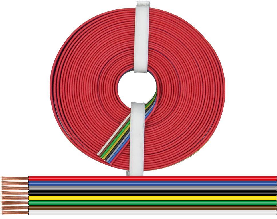 DONAU 119-885 - Toron 8 fils 0,14 mm² / 5 m rouge-bleu-gris-noir-jaune-vert-marron-blanc  
