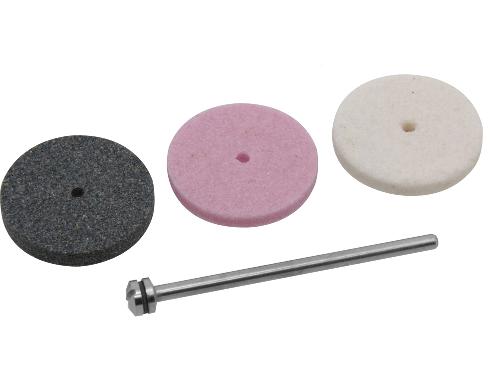 DONAU 1620 - 3 pierres à aiguiser + mandrin  