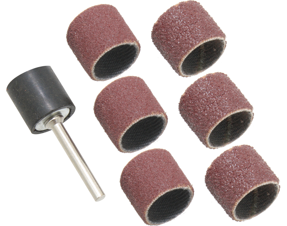 DONAU 1626 - 6 bandes abrasives Ø 13 mm + support  