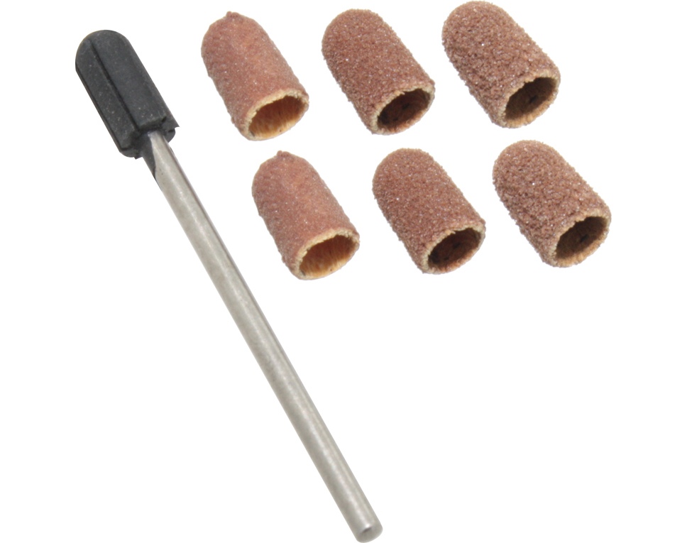 DONAU 1627 - 6 capuchons abrasifs Ø 5 mm + support  