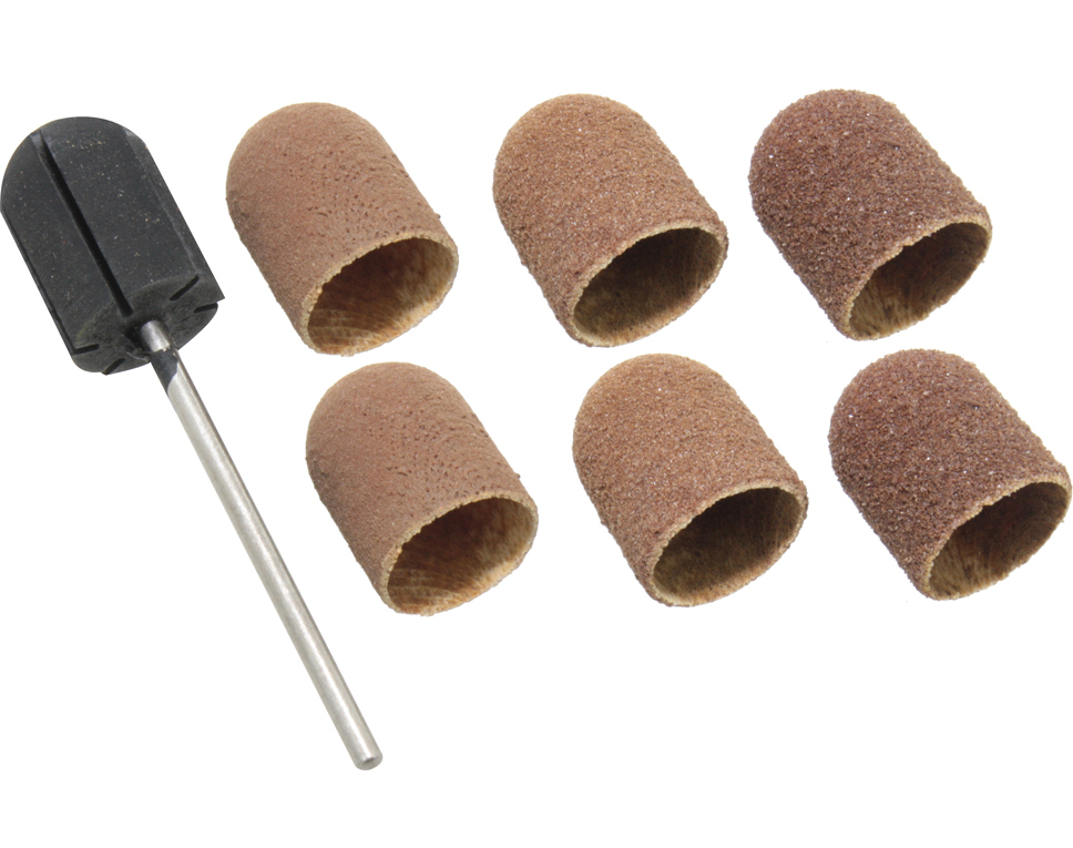 DONAU 1629 - 6 capuchons abrasifs Ø 13 mm + support  