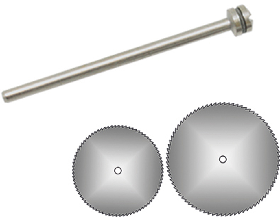 DONAU 1640 - 2 lames de scie circulaire Ø 12 + 19 mm + mandrin  