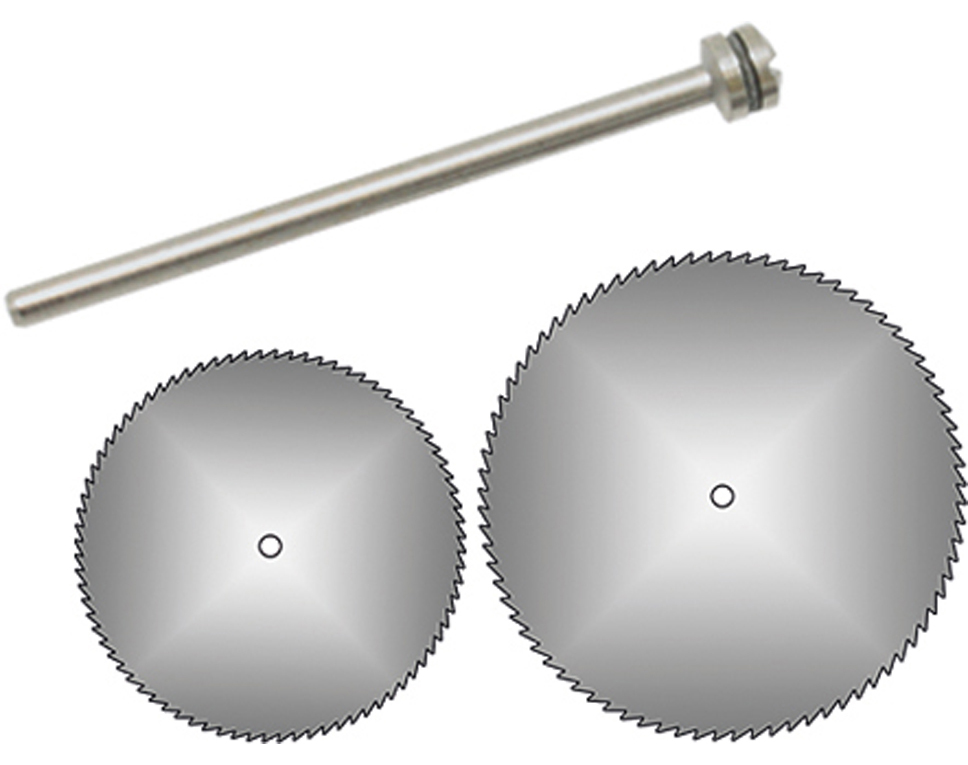 DONAU 1641 - 2 lames de scie circulaire Ø 16 + 22 mm + mandrin  