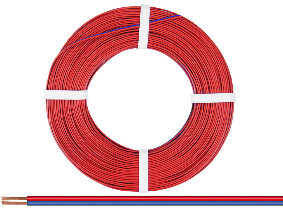DONAU 218-02-25 - Toron jumelé 0,14 mm² / 25 m rouge-bleu  