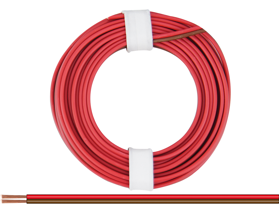 DONAU 218-08 - Toron jumelé 0,14 mm² / 5 m rouge-brun  
