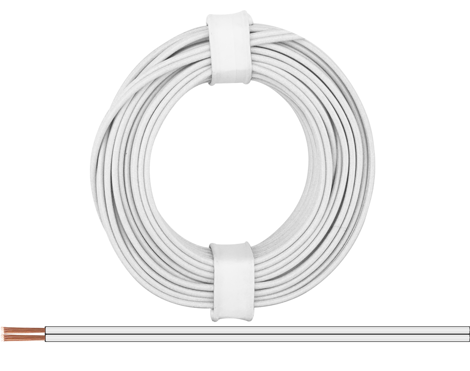 DONAU 218-55 - Toron jumelé 0,14 mm² / 5 m blanc-blanc  