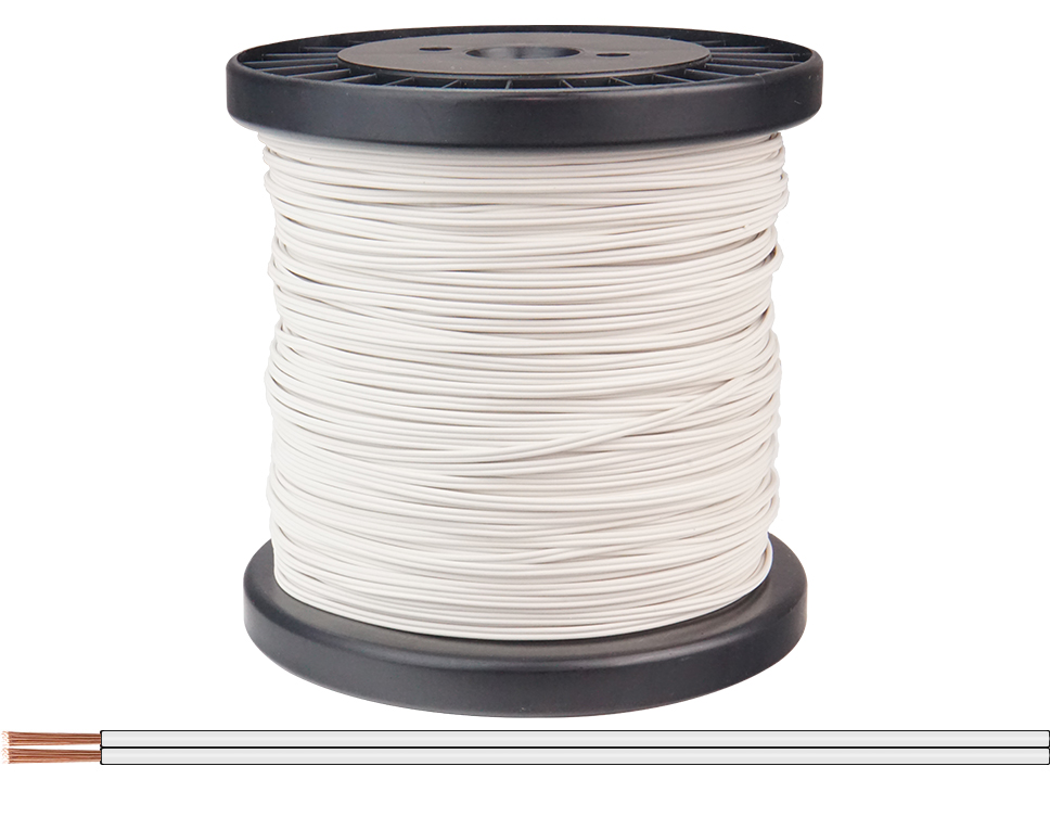 DONAU 218-55-100 - Toron jumelé 0,14 mm² / 100 m blanc-blanc  