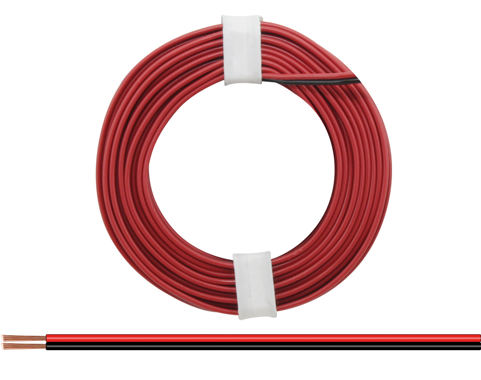 DONAU 225-01 - Toron jumelé 0,25 mm² / 5 m rouge-noir  