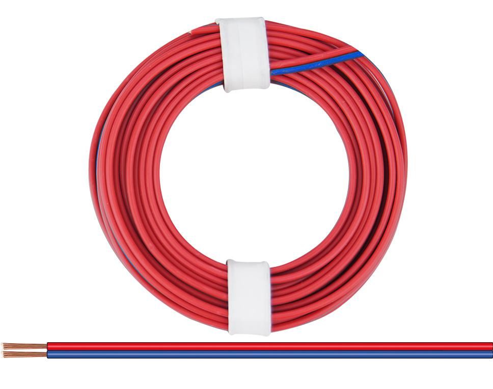 DONAU 225-02 - Toron jumelé 0,25 mm² / 5 m rouge-bleu  