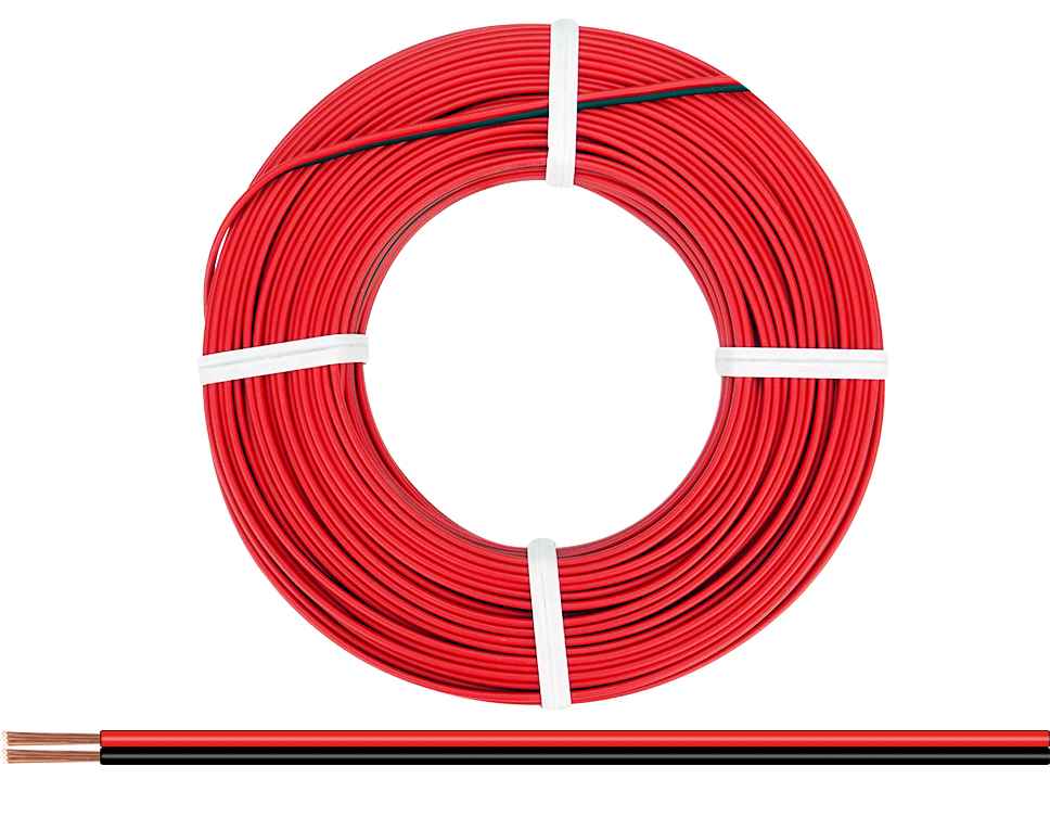 DONAU 250-01-25 - Toron jumelé 0,50mm² / 25m rouge-noir  