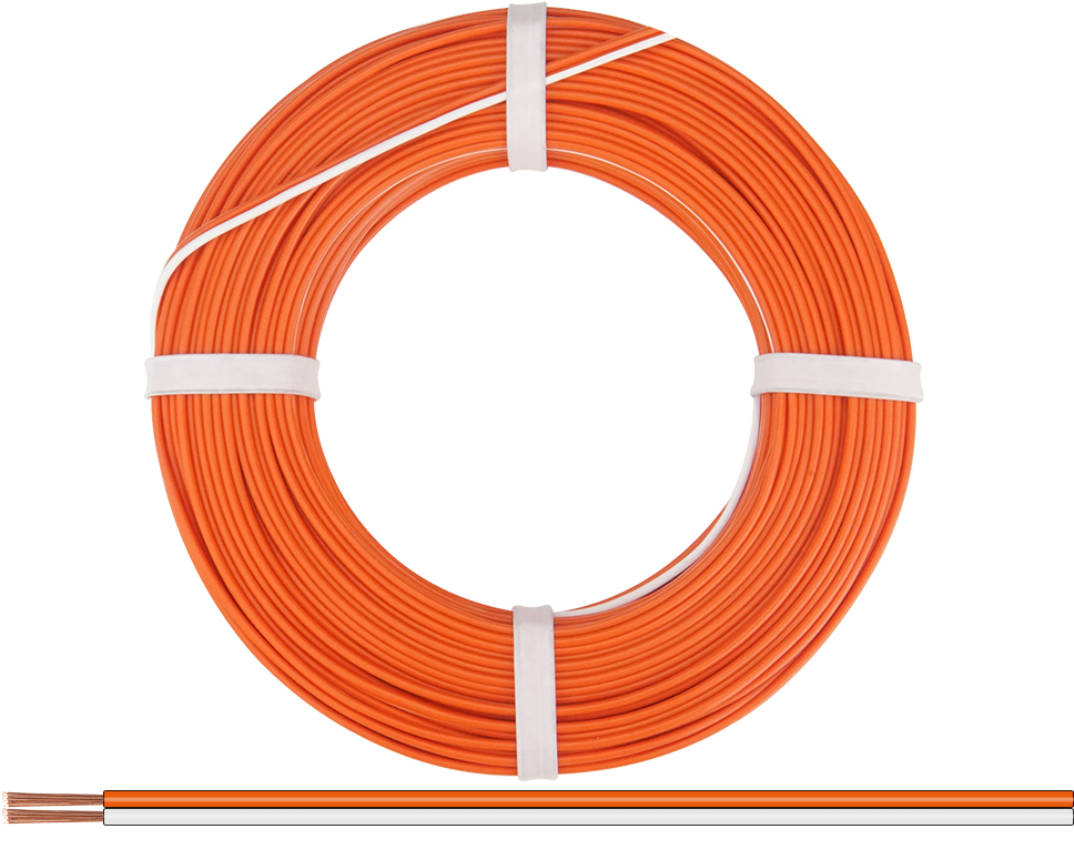 DONAU 250-57-25 - Toron jumelé 0,50mm² / 25m blanc-orange  