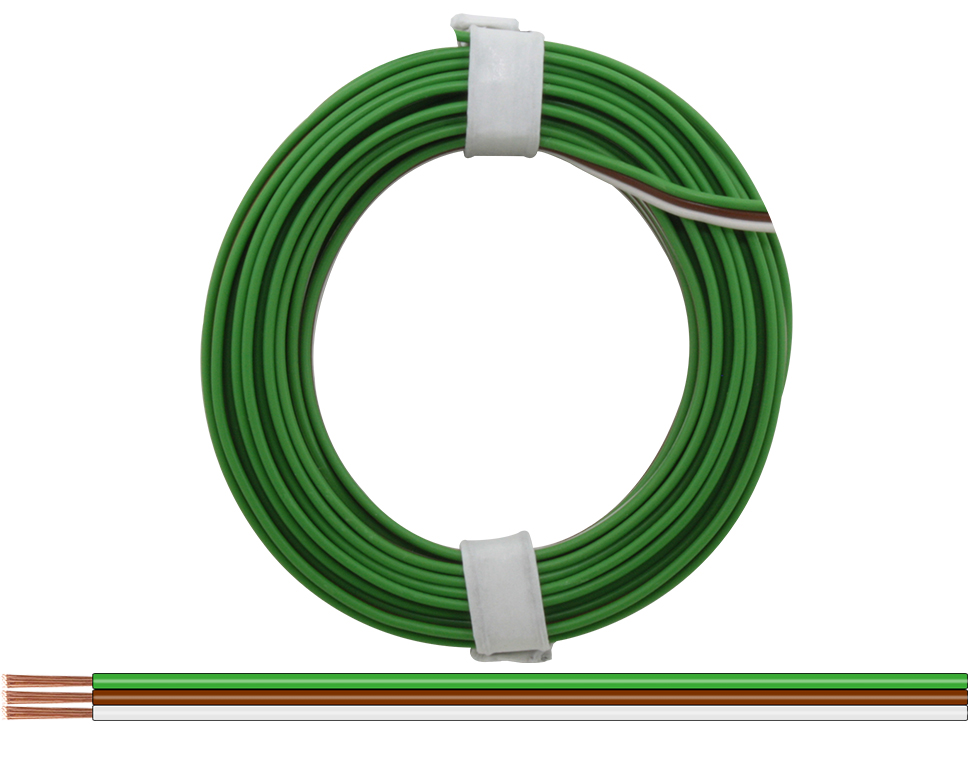 DONAU 318-5 - Toron tripolaire 0,14 mm² / 5 m vert-brun-blanc  