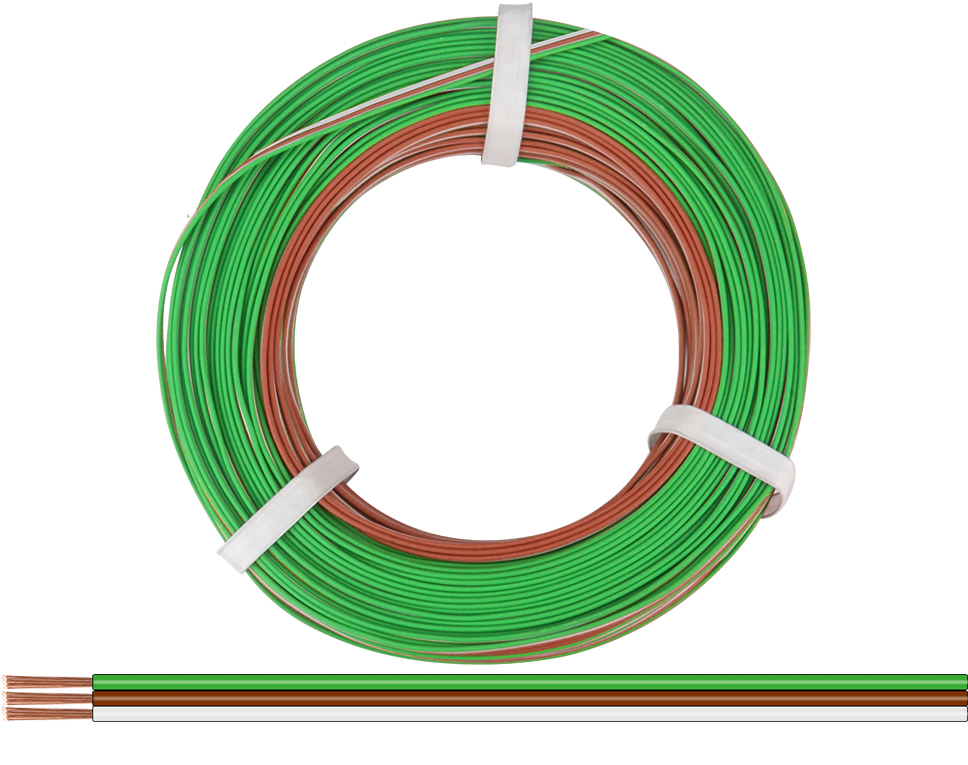 DONAU 325-485-50 - Toron tripolaire 0,25 mm² / 50 m vert-brun-blanc  