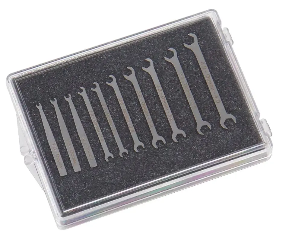 DONAU 980-SET - Jeu de micro-clés à fourche 10 pces 1-4 mm  