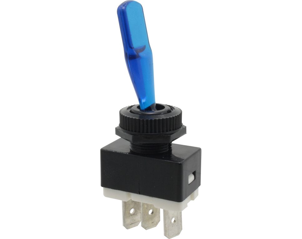 DONAU KS132 - Interrupteur à bascule, 1 pôle, noir, illumination bleue, ON-OFF  