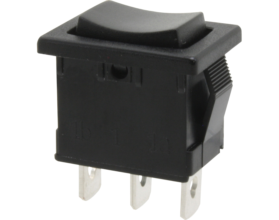 DONAU KWS22 - Commutateur avec position centrale, 1 pôle, bouton-poussoir des deux côtés, (ON)-OFF-(ON)  