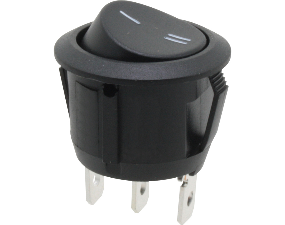DONAU KWS320 - Commutateur, 1 pôle, noir, rond, ON-ON  