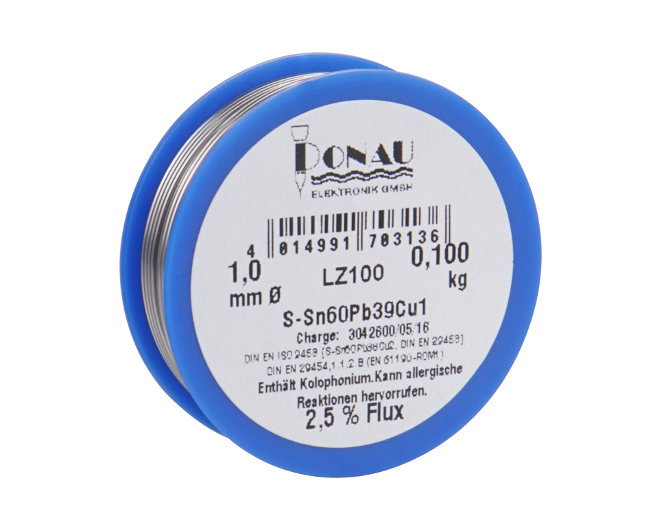 DONAU LZ100 - Étain de soudure Ø 1 mm, bobine 100 g 