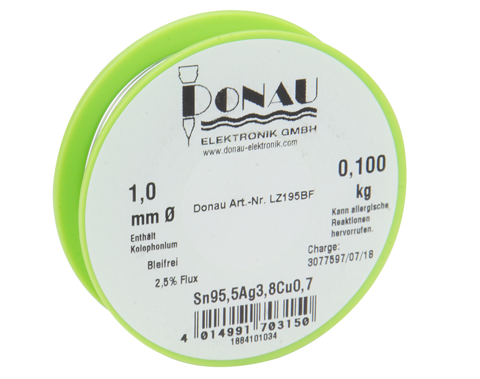 DONAU LZ195BF - Étain de soudure sans plomb Ag3,8 Ø 1 mm bobine 100 g 