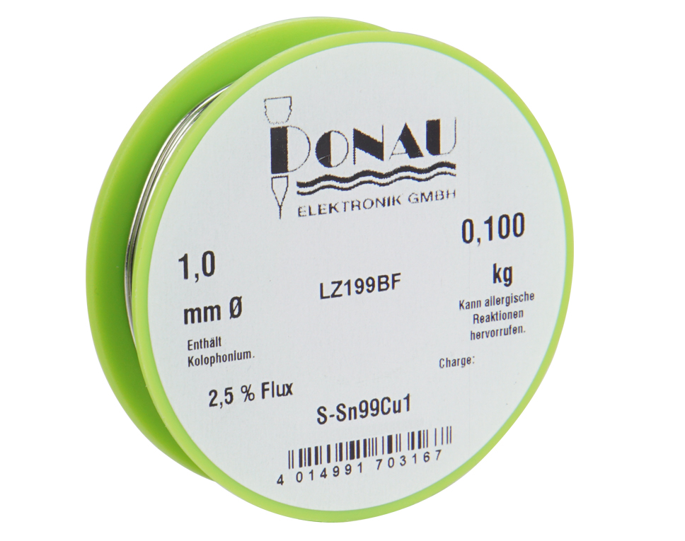 DONAU LZ199BF - Étain de soudure sans plomb Sn99 Ø 1 mm bobine 100 g 