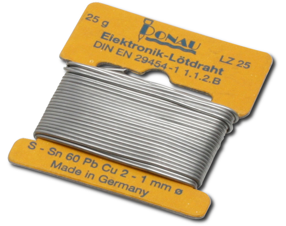 DONAU LZ25 - étain de soudure Ø 1 mm, enroulement 5 m - 25 g 