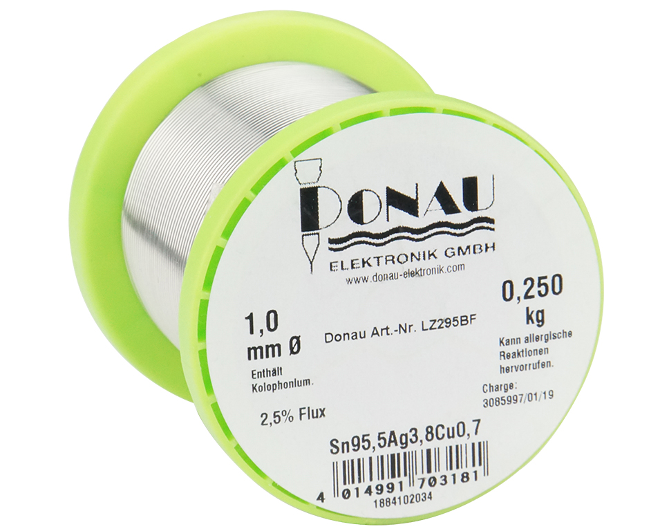 DONAU LZ295BF - Étain de soudure sans plomb Ag3,8 Ø 1 mm bobine 250 g 