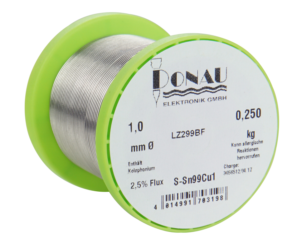DONAU LZ299BF - Étain de soudure sans plomb Sn99 Ø1 mm bobine 250 g 