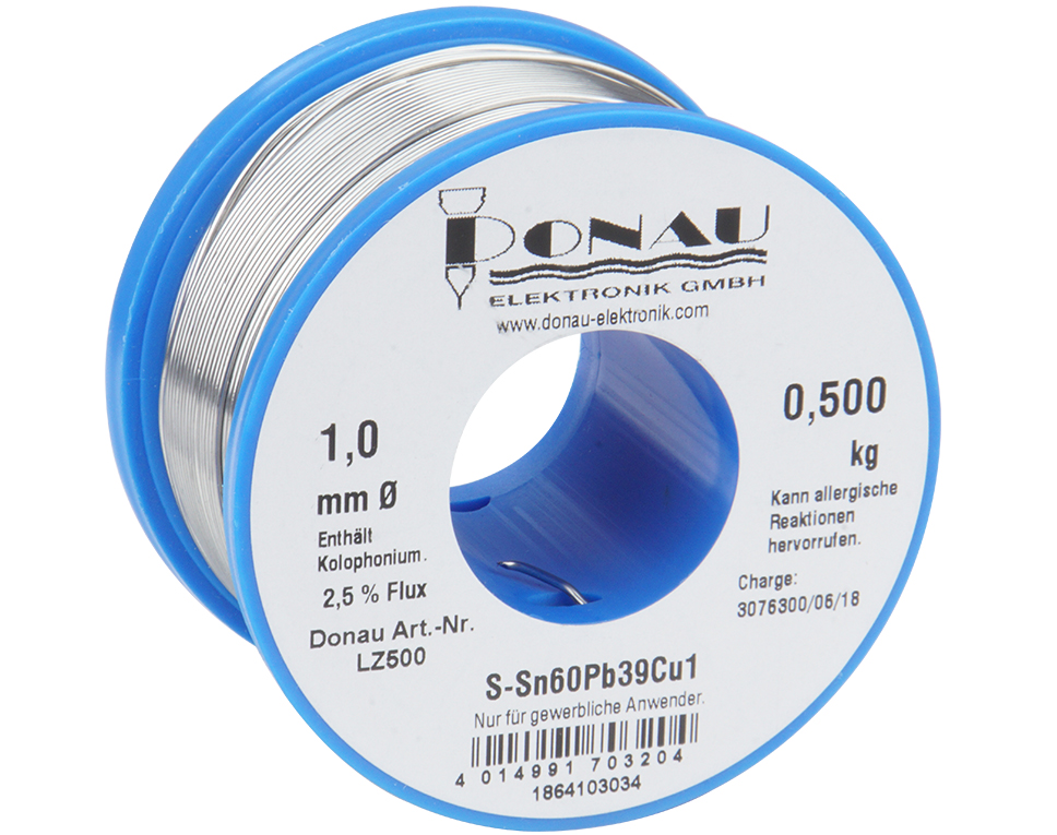 DONAU LZ500 - Étain de soudure Ø 1 mm, bobine 500 g 