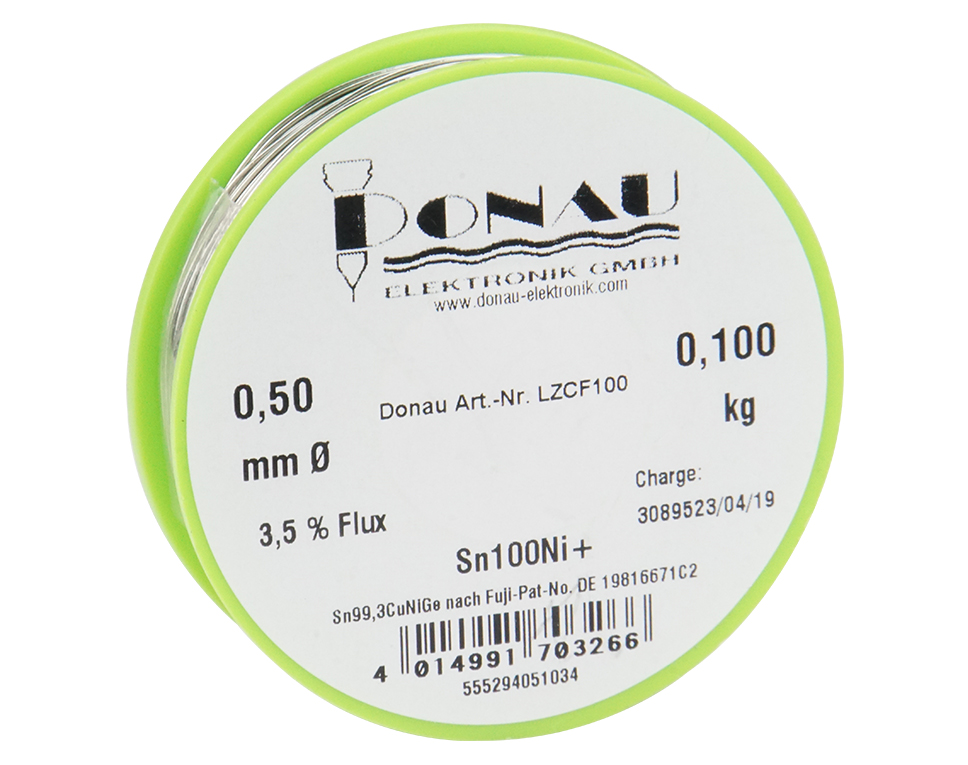 DONAU LZCF100 - Étain de soudure "CLEAR" Ø0,5 mm Sn100Ni+ Bobine 100g  