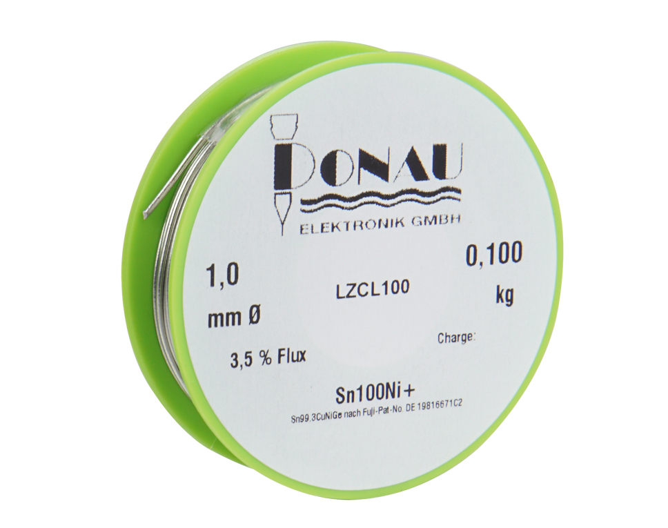 DONAU LZCL100 - Étain de soudure "CLEAR" Ø1 mm Sn100Ni+ Bobine 100g  