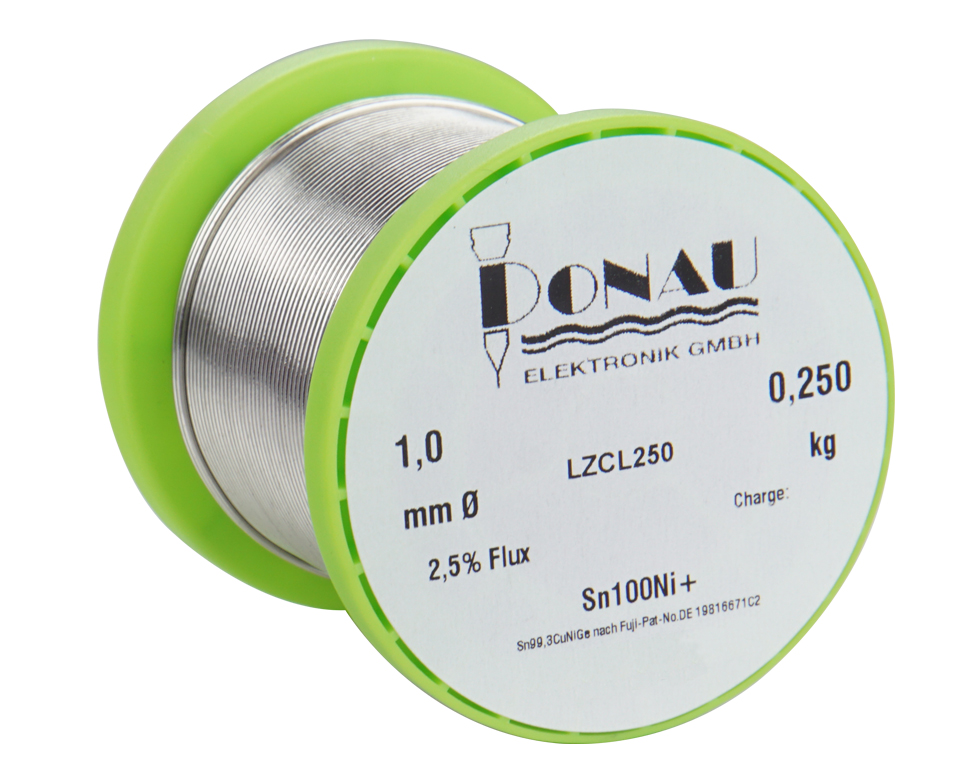 DONAU LZCL250 - Étain de soudure "CLEAR" Ø1 mm Sn100Ni+ Bobine 250g  