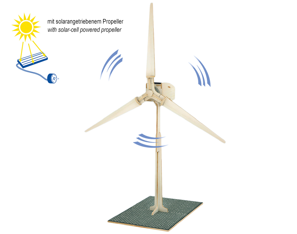 DONAU M834-2 - Kit de construction en bois Moulin à vent solaire  