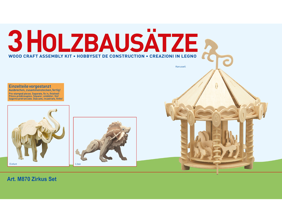 DONAU M870 - Kit de construction en bois 3 x cirque  