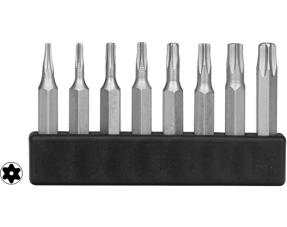 DONAU MBS68 - Assortiment de mini-embouts profil T avec trou intérieur 8 pces  