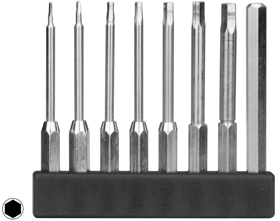 DONAU MBS73 - Assortiment de mini-embouts hexagonaux longs 8 pces  