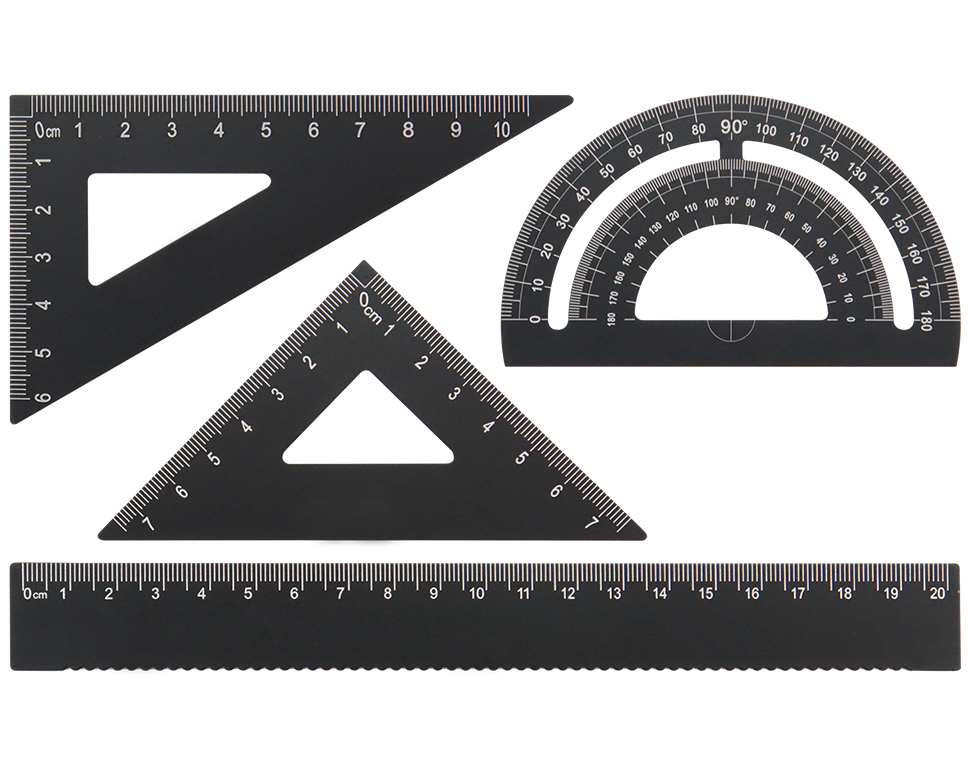 DONAU MLAS4 - Jeu de règles / équerres 4 pcs.  