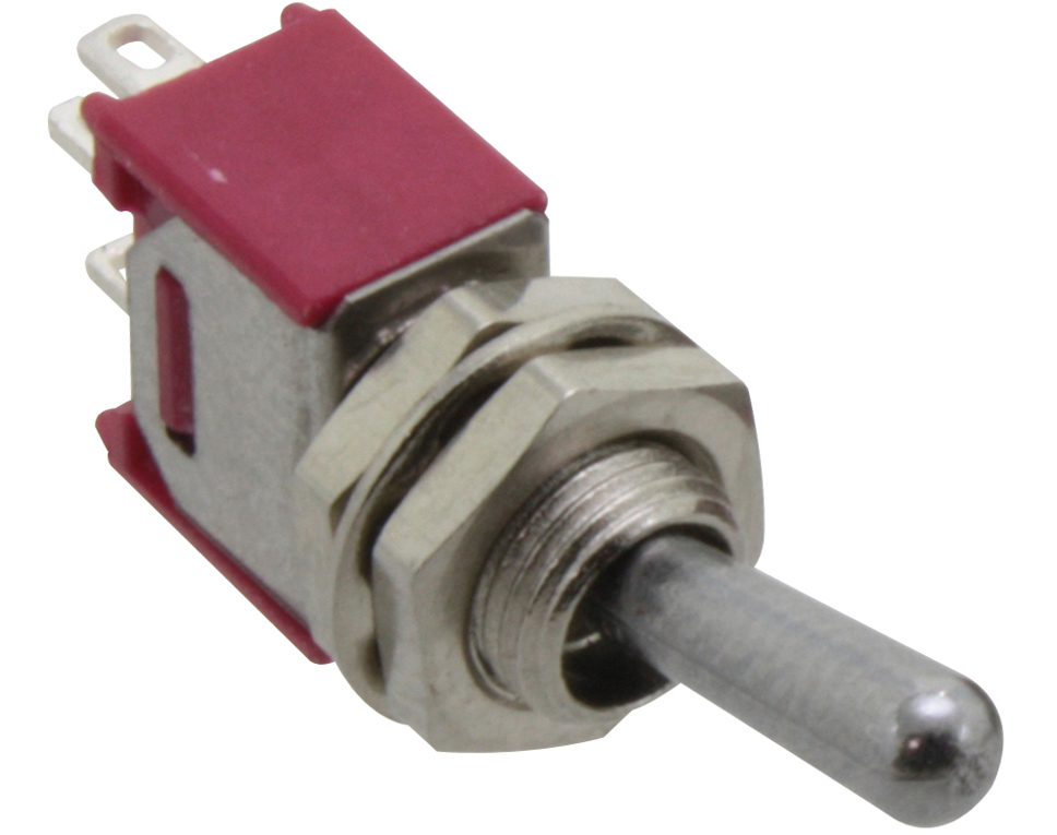 DONAU SKS241C - Interrupteur miniature à bascule, 1 pôle, commutateur avec position centrale à enclenchement des deux côtés, ON-OFF-ON  