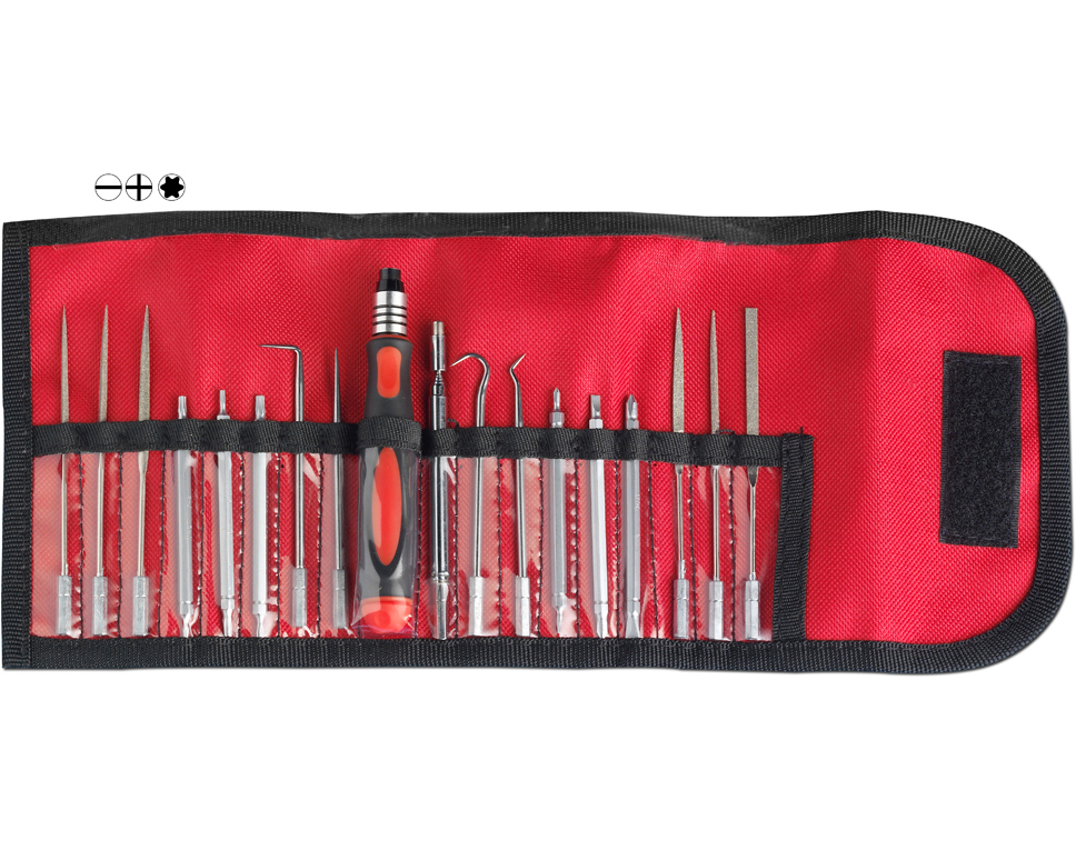DONAU WZS18 - Outils de précision en sacoche ceinture 18 pcs.  