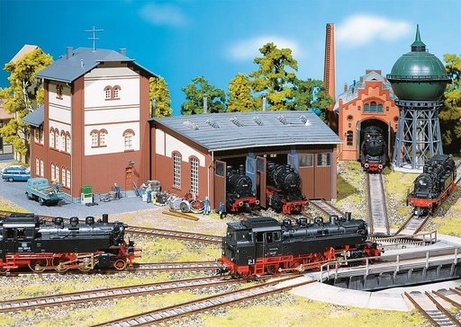 [Faller 120176  ] Faller 120176   H0  Rotonde à locomotive à 3 emplacements 340 x 420 x 120 mm