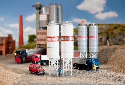[Faller 130476  ] Faller 130476   H0  2 Silos industriels 66 x 42 x 130 mm