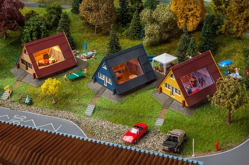 [Faller 130606  ] Faller 130606   H0  NURDA Coffret de maisons de vacances 138 x 101 x 70 mm (3 x)