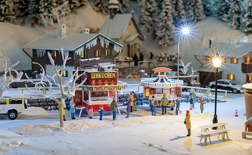 [Faller 134001  ] Faller 134001   H0  2 Stands de marché de Noël 50 x 49 x 43 mm, 43 x 43 x 45 mm