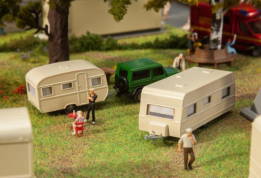 [Faller 140483  ] Faller 140483   H0  Jeu de caravanes 89 x 26 x 28 mm, 56 x 23 x 27 mm