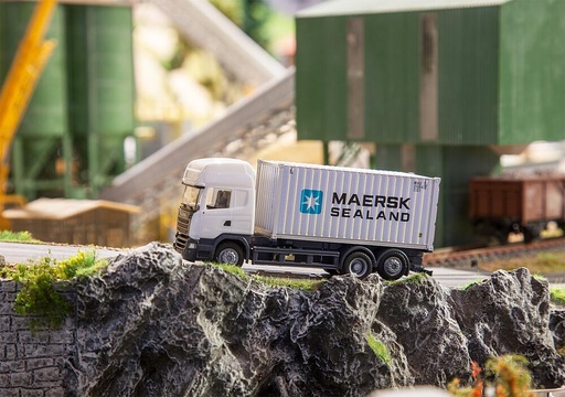 [Faller 161598  ] Faller 161598   H0  Camion Scania R 13 TL Conteneur maritime (HERPA) 